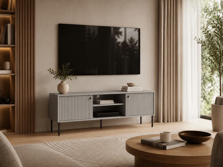 Mobistoxx TV meubel IRELIA 2 deuren grijs