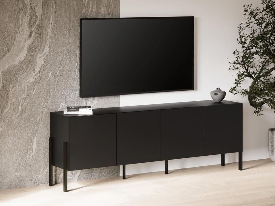 Mobistoxx Tv-meubel JUKAMI 4 deuren zwart