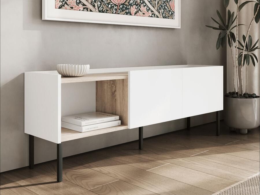Mobistoxx Tv-meubel JULIE 2 deuren wit sonoma eik