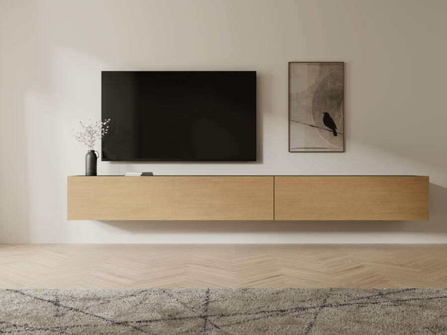 Mobistoxx Tv-meubel KINGSTON 2 klapdeuren 245 cm zwarte eik eik