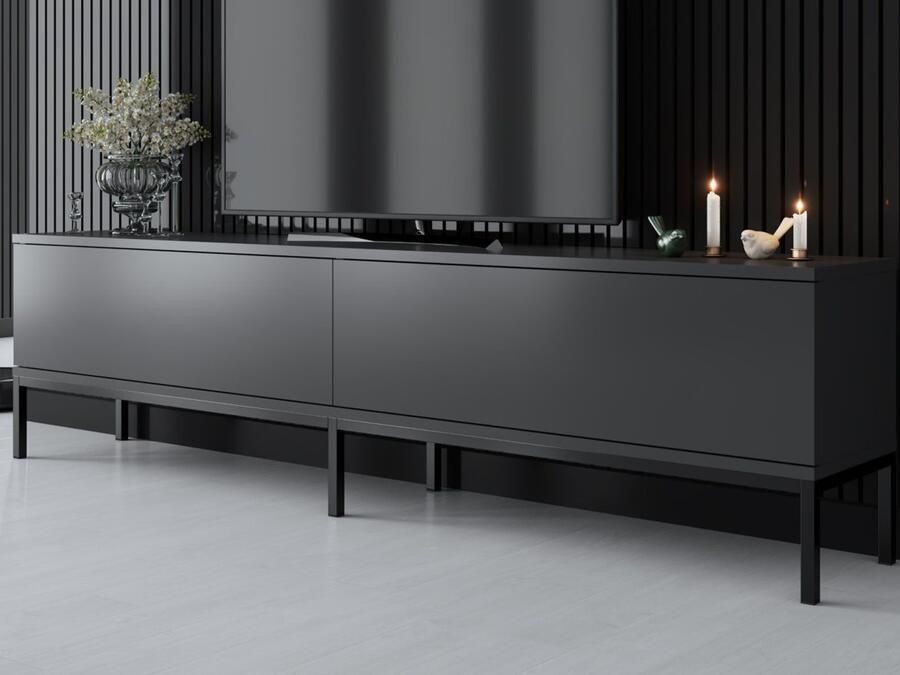 Mobistoxx Tv-meubel LODINO 2 deuren antraciet zwart