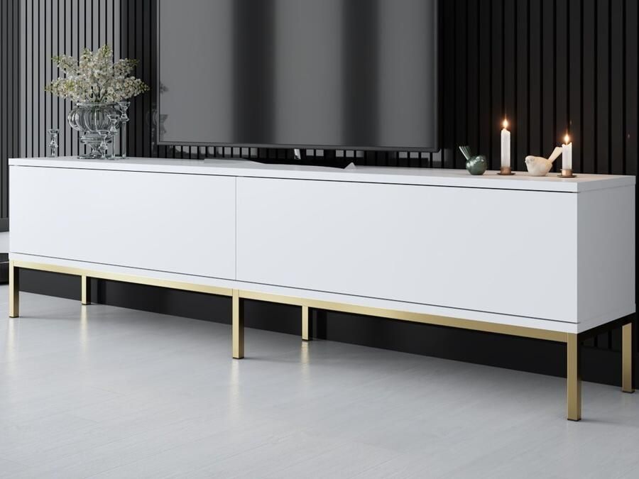 Mobistoxx Tv-meubel LODINO 2 deuren wit goud