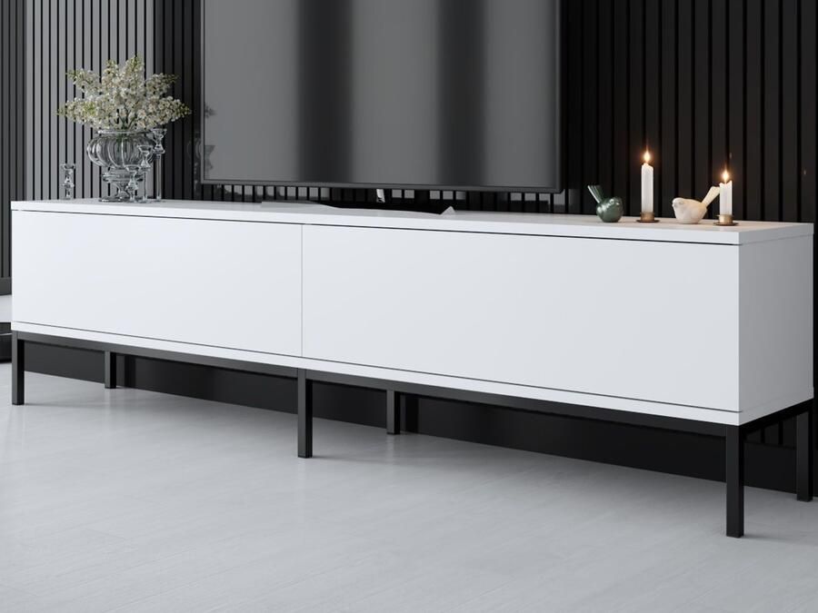 Mobistoxx Tv-meubel LODINO 2 deuren wit zwart