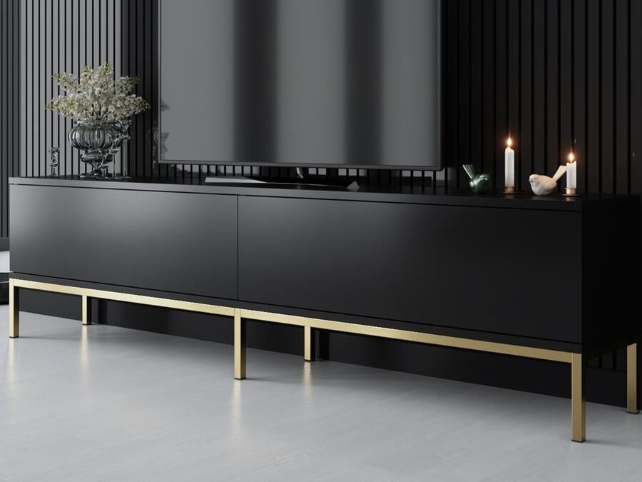 Mobistoxx Tv-meubel LODINO 2 deuren zwart goud