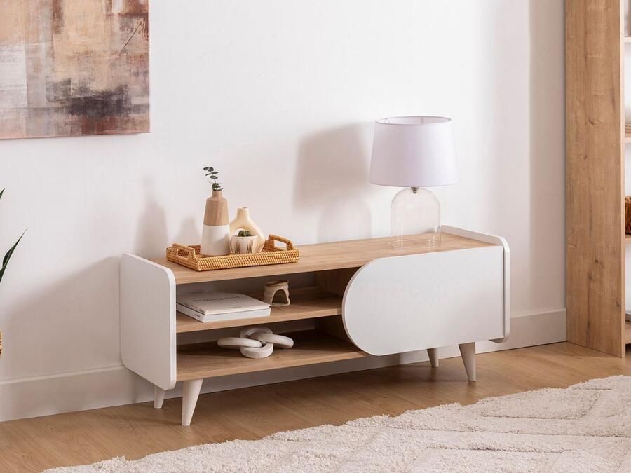 Mobistoxx Tv-meubel MAMY 1 deur saphire eik wit