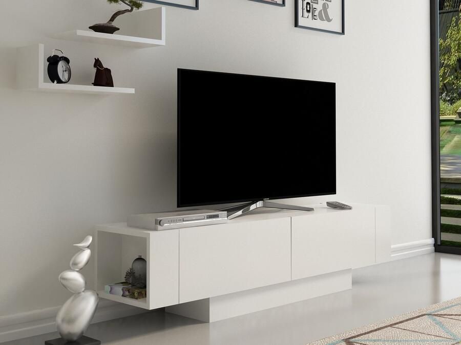 Mobistoxx Tv-meubel MATURAZI 2 deuren wit met legplanken