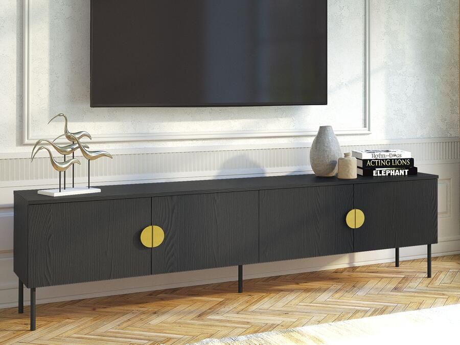 Mobistoxx Tv-meubel MONDIE 200 cm 4 deuren grafiet