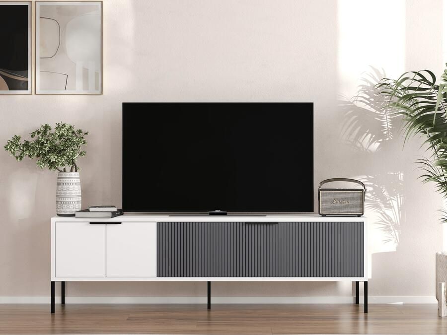 Mobistoxx Tv-meubel NOPA 2 deuren wit antraciet