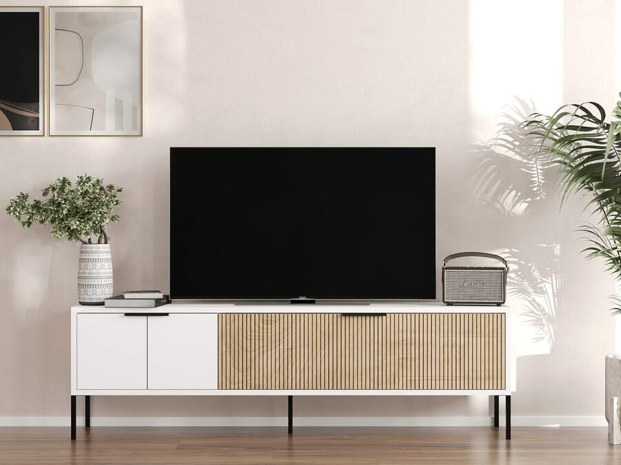 Mobistoxx Tv-meubel NOPA 2 deuren wit eik