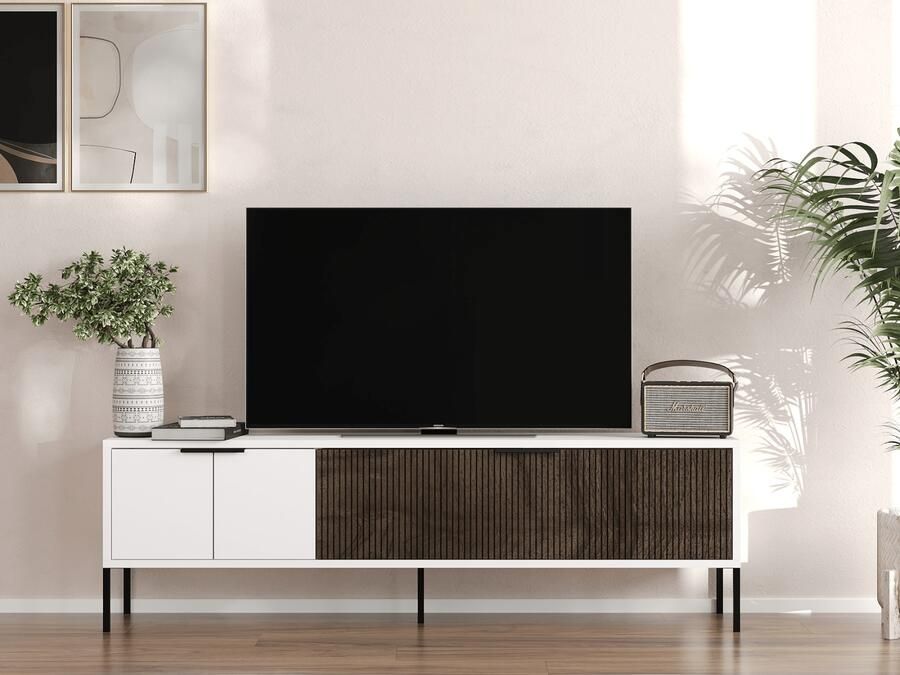 Mobistoxx Tv-meubel NOPA 2 deuren wit walnoot