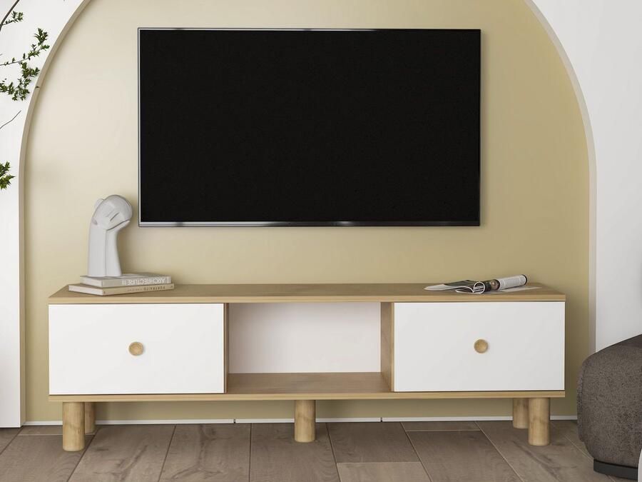 Mobistoxx Tv-meubel NOPOLY 2 deuren wit saphire eik