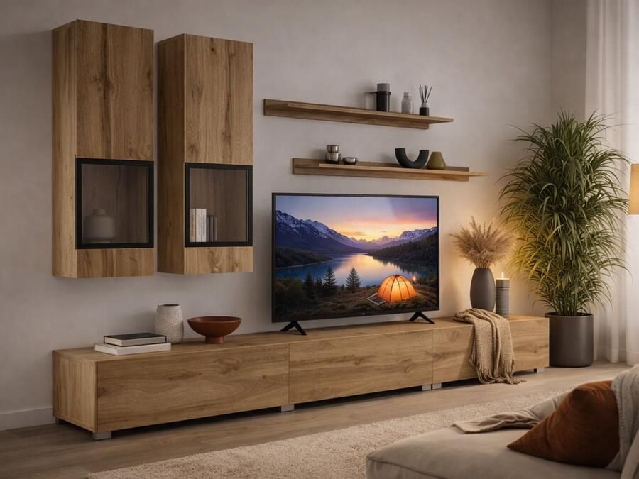 Mobistoxx Tv-meubel set BABEL 5 deuren wotan eik met verlichting