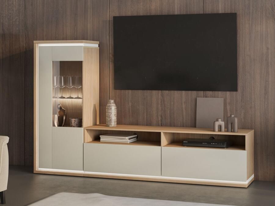 Mobistoxx Tv-meubel set DOLCE 1 deur 2 lades kasjmier eik