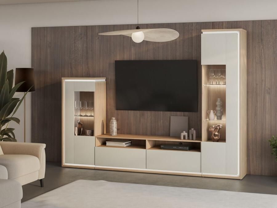 Mobistoxx Tv-meubel set DOLCE 2 deuren 2 lades kasjmier eik