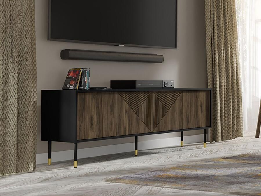 Mobistoxx Tv-meubel WOODKID 4 deuren catania eik zwart