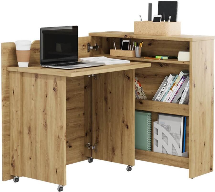 Mobistoxx Uitklapbaar bureau CONCEPTION SLIM artisan eik links