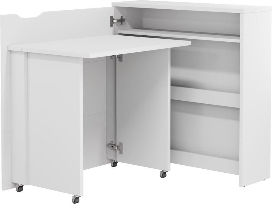 Mobistoxx UItklapbaar bureau CONCEPTION SLIM wit links