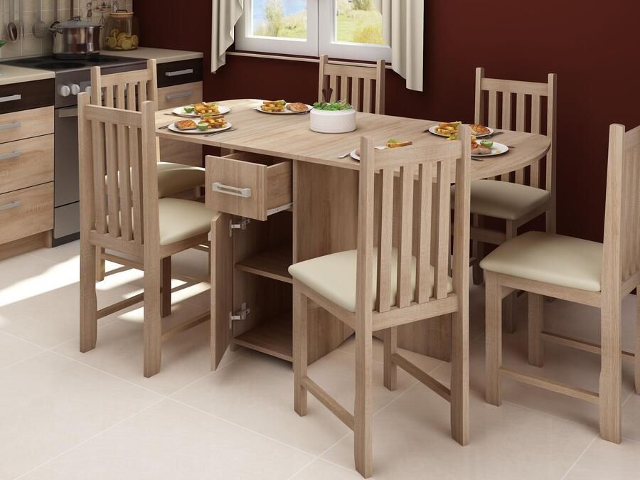 Mobistoxx Uitklapbare eettafel HOMINI 100>160 cm sonoma