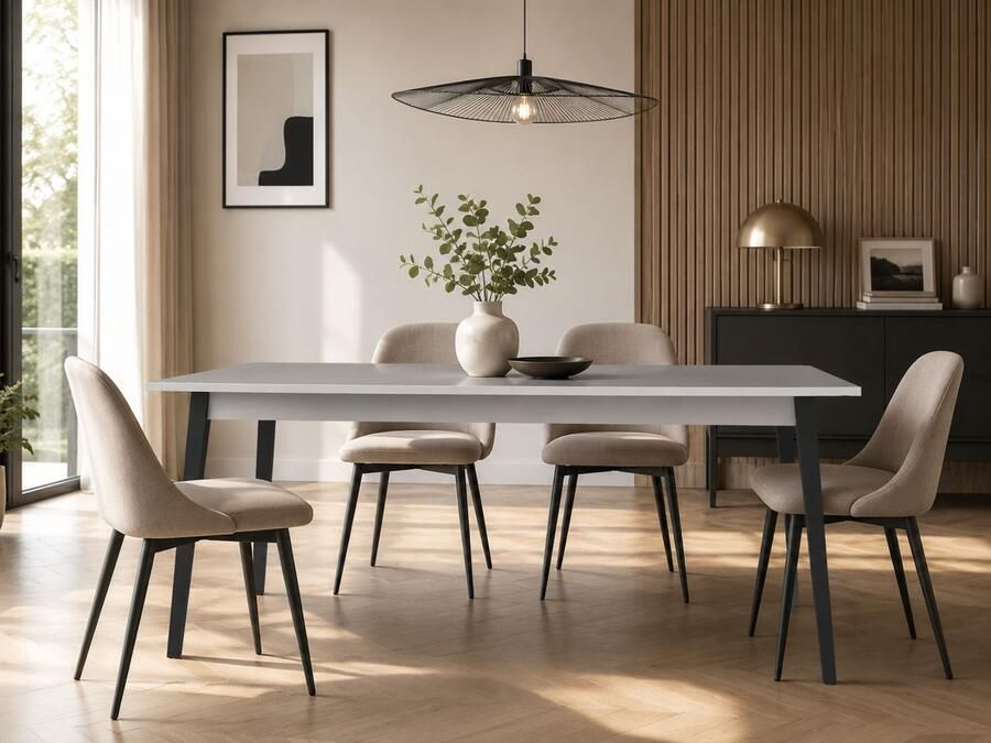 Mobistoxx Uitschuifbare eettafel IRELIA 180-220 cm grijs