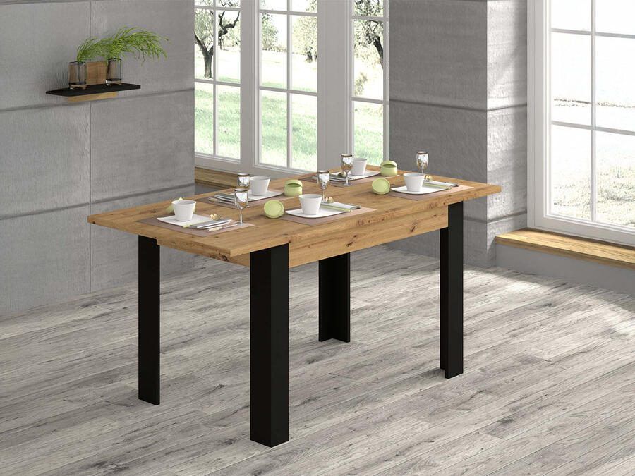 Mobistoxx Uitschuifbare eettafel NAKUMI 120 > 160 cm eik artisan