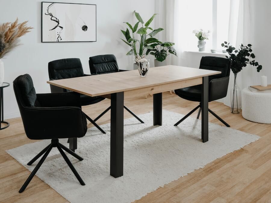 Mobistoxx Uitschuifbare eettafel TOMAKA 100 > 150 cm artisan eik