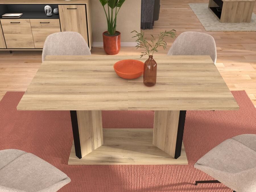 Mobistoxx Verlengbare eettafel OSTEO 160>200 kronberg eik zwart