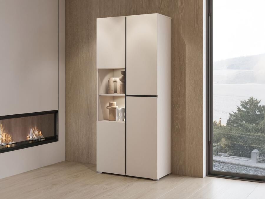 Mobistoxx Vitrinekast CROSSAIR 3 deuren kasjmier
