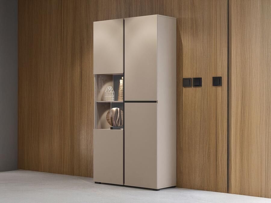 Mobistoxx Vitrinekast CROSSAIR 3 deuren taupe