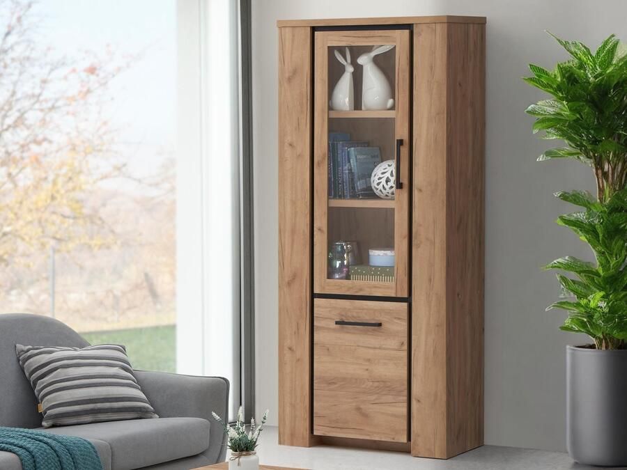 Mobistoxx Vitrinekast ELLIOT 2 deuren franse eik herfst
