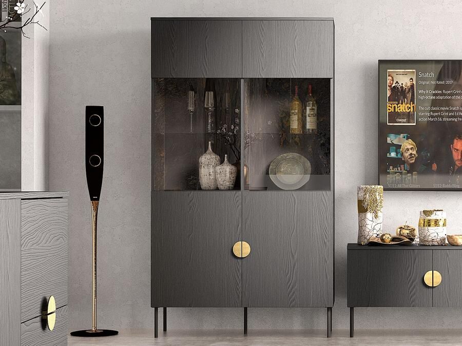 Mobistoxx Vitrinekast MONDIE 2 deuren grafiet