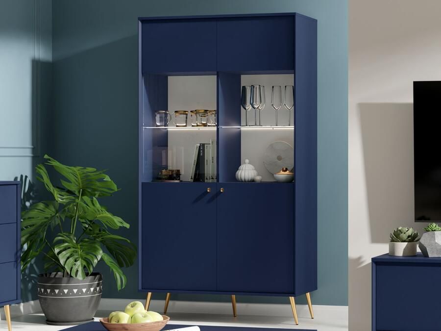 Mobistoxx Vitrinekast ROSSE 2 deuren donkerblauw