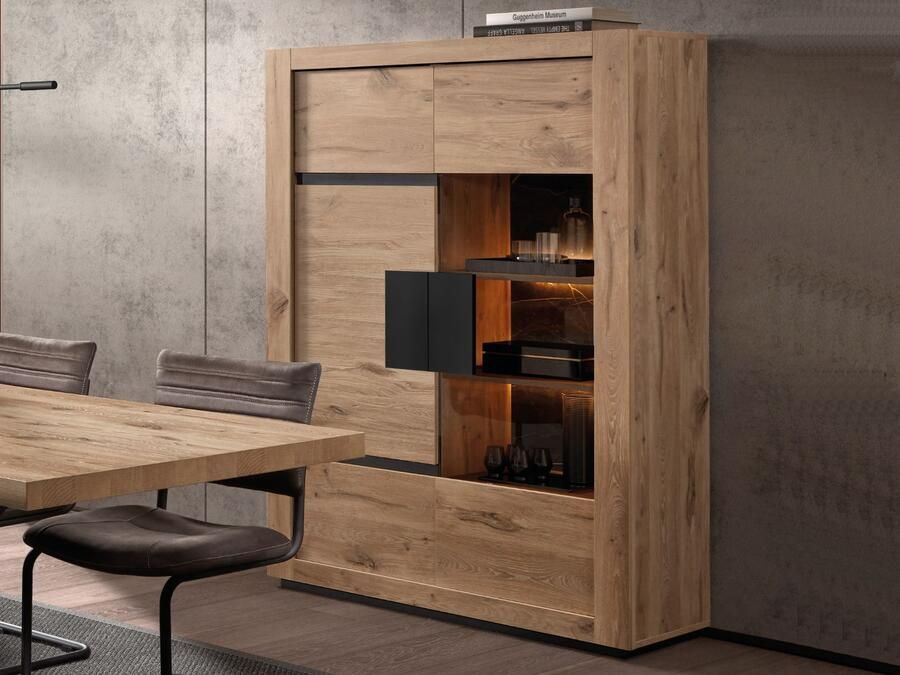 Mobistoxx Vitrinekast SARINO 2 deuren canyon eik