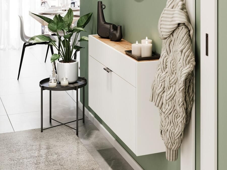 Mobistoxx Wandkast AMEYA 2 deuren 110 cm wit navarra eik