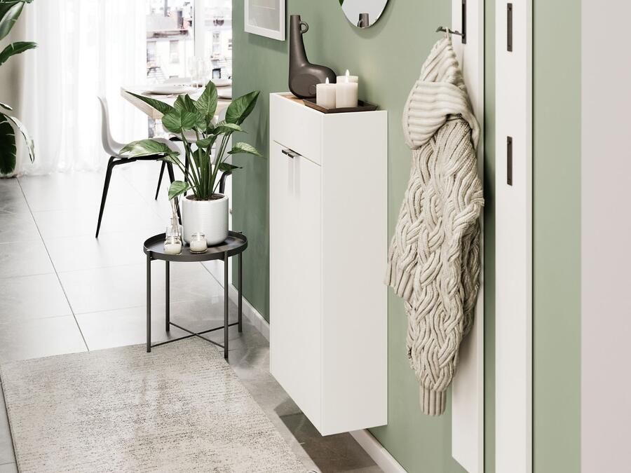 Mobistoxx Wandkast AMEYA 2 deuren 56 cm wit navarra eik