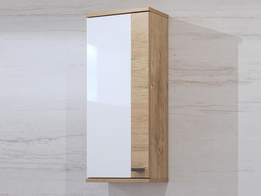 Mobistoxx Wandkast FAGOCHIA 1 deur wit gouden eik