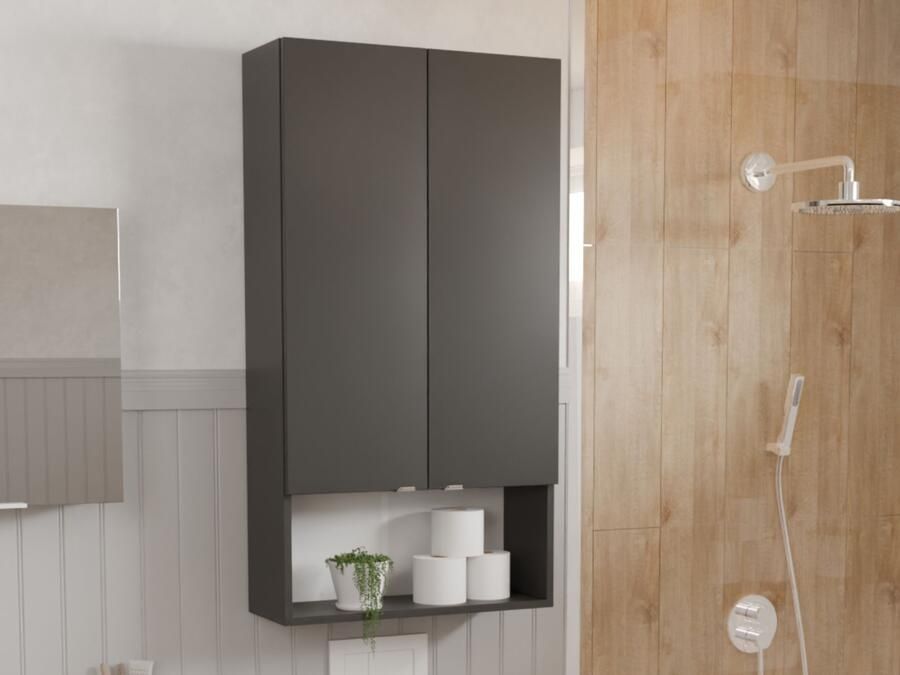 Mobistoxx Wandkast LAURA 2 deuren antraciet