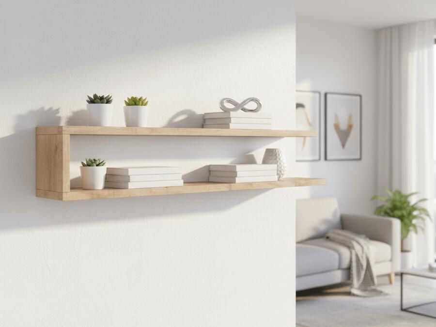 Mobistoxx Wandplank SINO 180 cm eik hoogglans wit