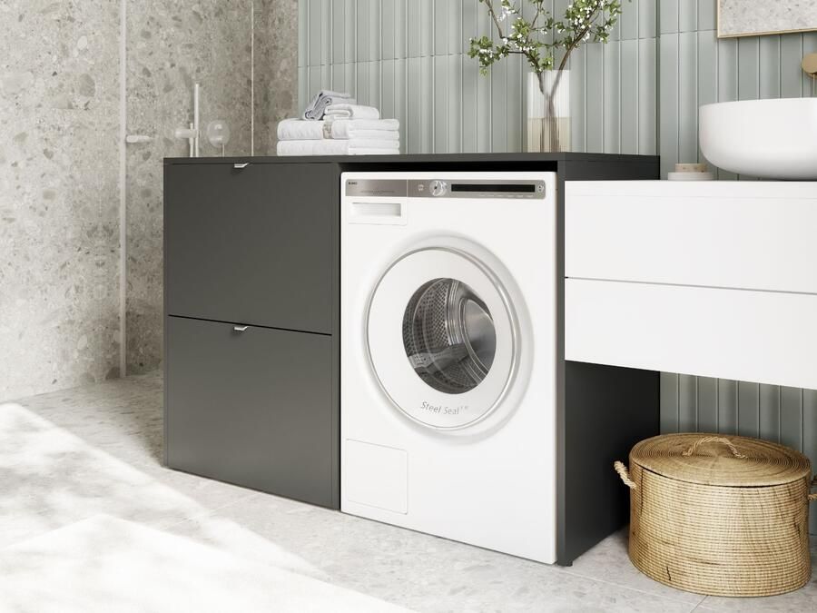 Mobistoxx Wasmachinekast DORLOTE 1 machine 2 deuren antraciet