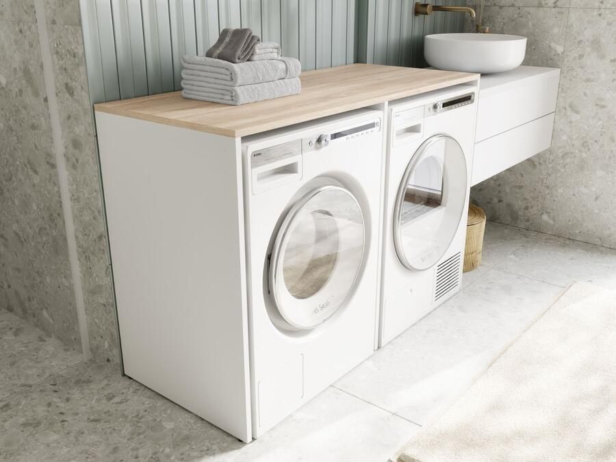Mobistoxx Wasmachinekast DORLOTE 2 machines wit sonoma