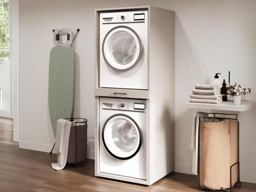 Mobistoxx Wasmachinekast WASHING 2 machines boven elkaar MEDIUM kasjmier