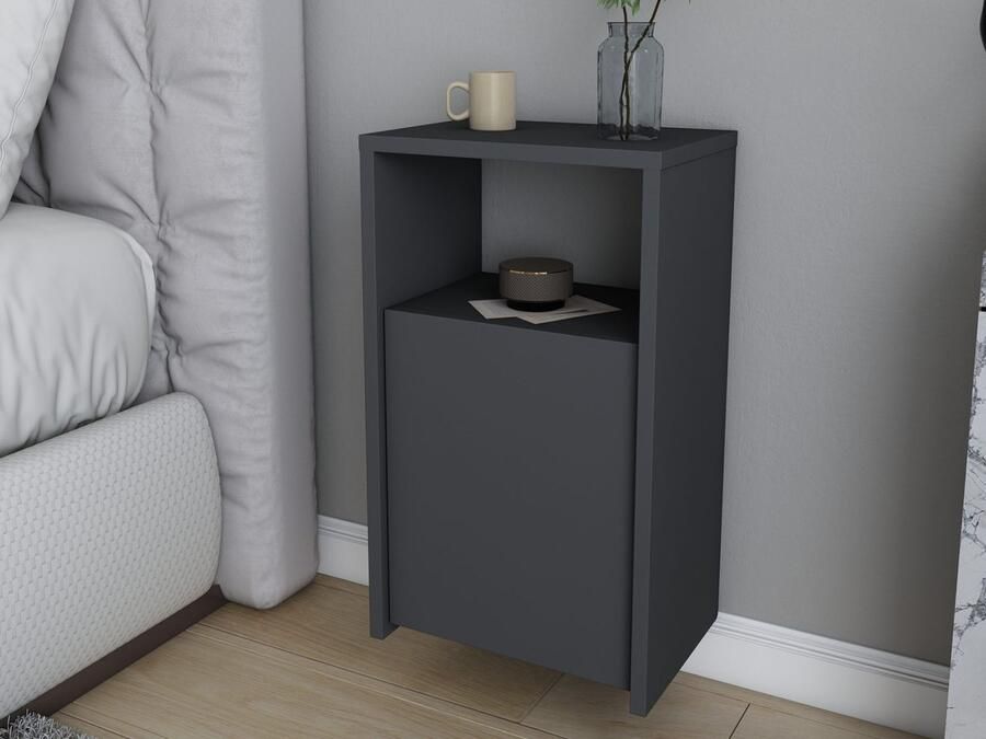 Mobistoxx Zwevend nachtkastje CALIN 1 deur antraciet