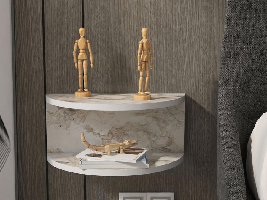 Mobistoxx Zwevend nachtkastje CIAO wit marmer