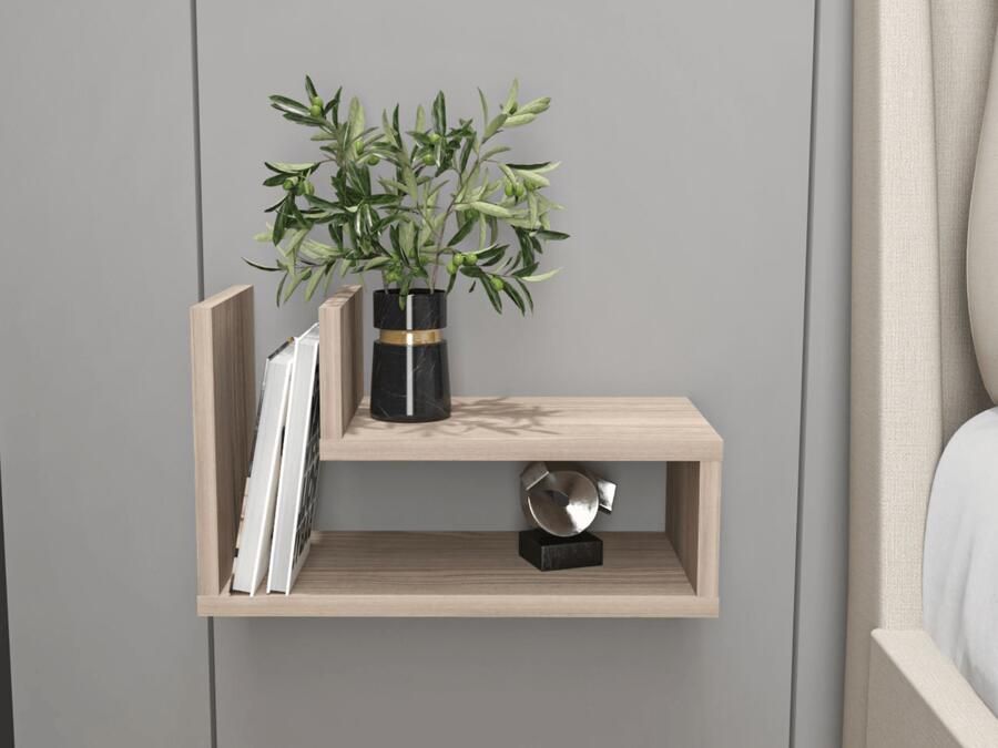 Mobistoxx Zwevend nachtkastje LARAGON lichte eik