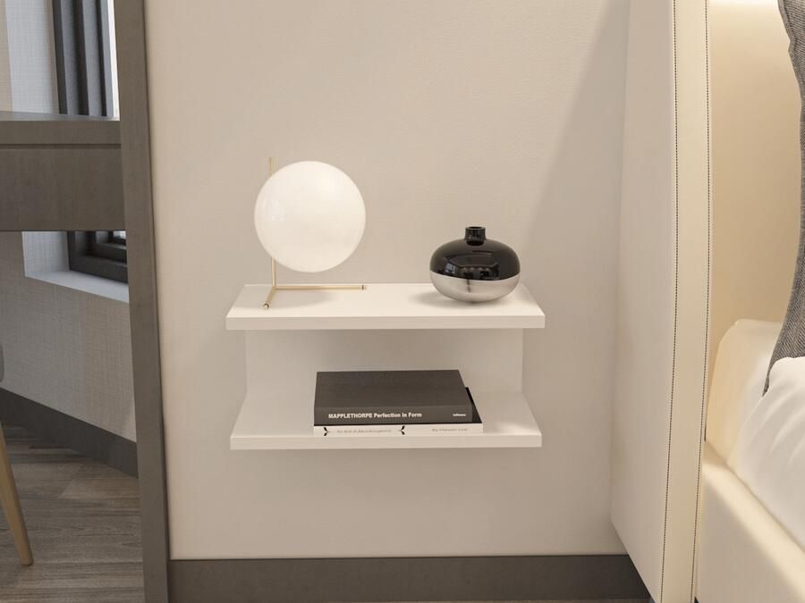 Mobistoxx Zwevend nachtkastje RAMEN 45 cm wit