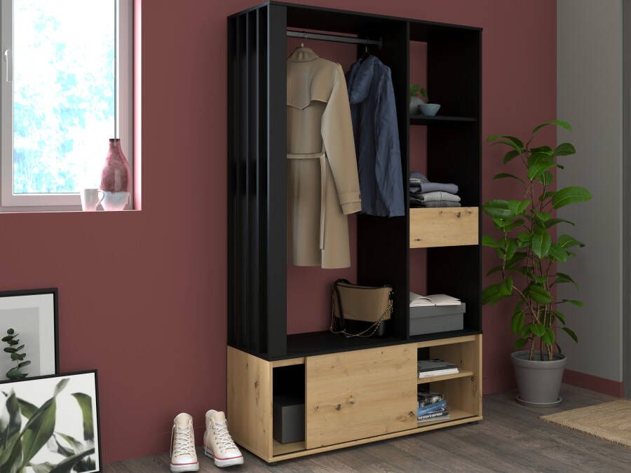 Mobistoxx Open kledingkast GHOSTY artisan eik zwart