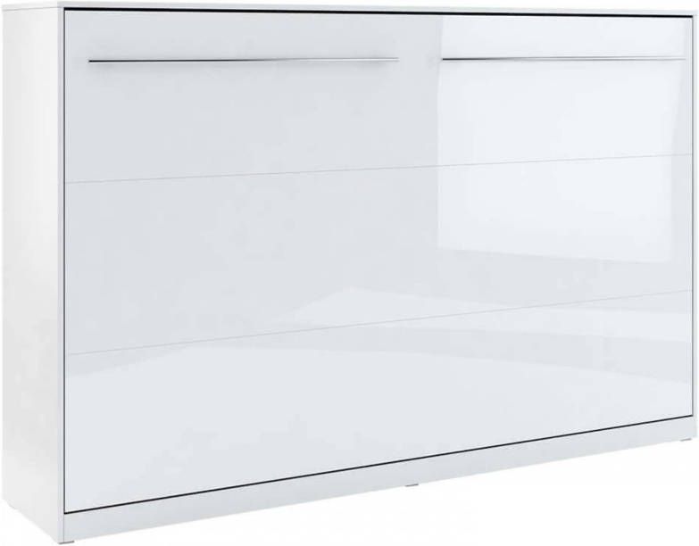 Mobistoxx Opklapbed CONCEPTION 120x200 cm wit hoogglans wit (horizontaal)