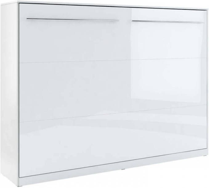 Mobistoxx Opklapbed CONCEPTION 140x200 cm wit hoogglans wit (horizontaal)