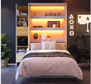 Mobistoxx Opklapbed CONCEPTION JUNIOR 120x200 cm zijdegrijs (verticaal) zonder matras
