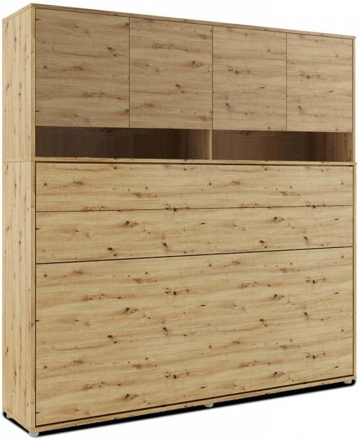 Mobistoxx Opklapbed CONCEPTION PRO 120x200 cm artisan eik (horizontaal) met opzetkast