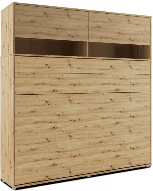 Mobistoxx Opklapbed CONCEPTION PRO 140x200 cm artisan eik (horizontaal) met opzetkast